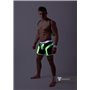 MASKULO - Men's Fetish Shorts Codpiece Zipped rear Neon Green