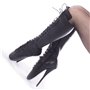 Ballet Knee Boots Black Leather 7" Heel