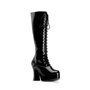 Exotica Platform Lace Boots Shiny Black 4" Heel