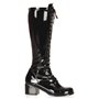 Retro Steel Toe GoGo Boot Lace Black 2" Heel