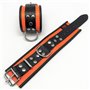 Leather handcuff - Orange/Black