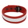 Addikt Leather Armband: White & Red